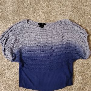 Blue ombre short sleeve sweater